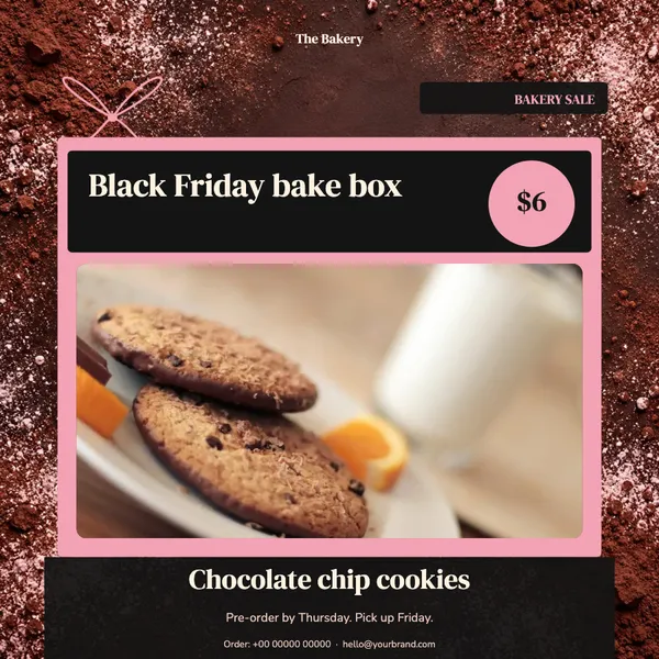 Page 6 of the Bake Box bakery & cafe flyer template: flyer