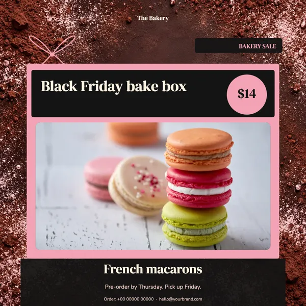 Page 7 of the Bake Box bakery & cafe flyer template: flyer