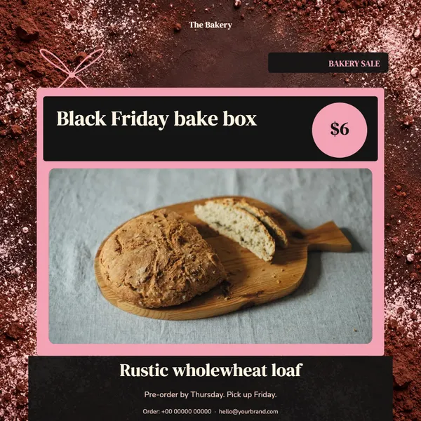 Page 8 of the Bake Box bakery & cafe flyer template: flyer