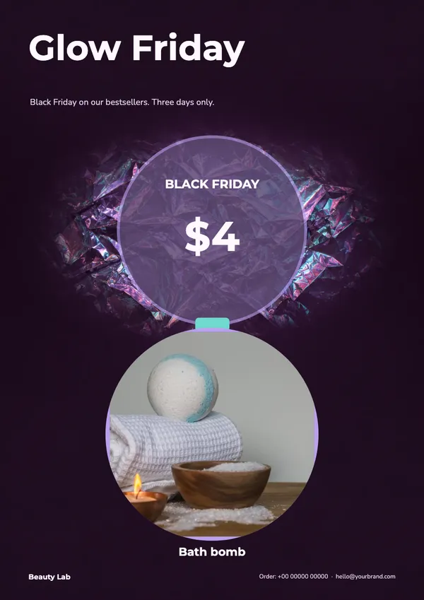 Page 2 of the Glow Friday beauty & skincare flyer template: flyer