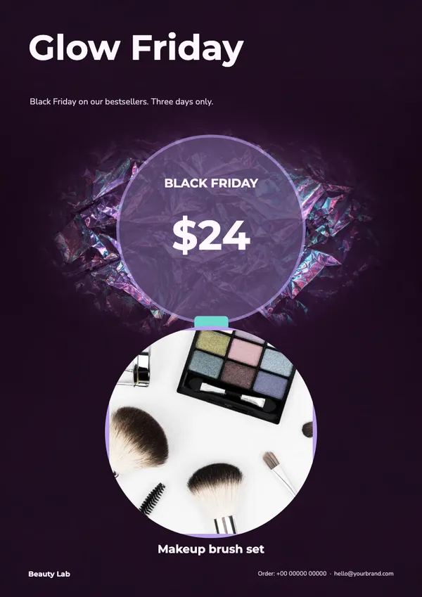 Page 4 of the Glow Friday beauty & skincare flyer template: flyer