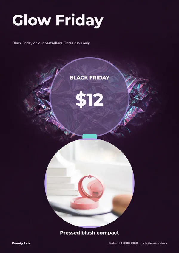 Page 5 of the Glow Friday beauty & skincare flyer template: flyer