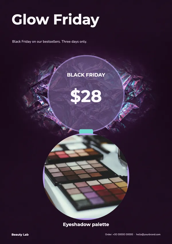 Page 6 of the Glow Friday beauty & skincare flyer template: flyer
