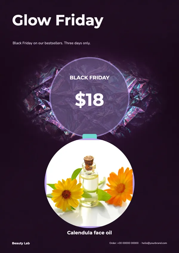 Page 7 of the Glow Friday beauty & skincare flyer template: flyer