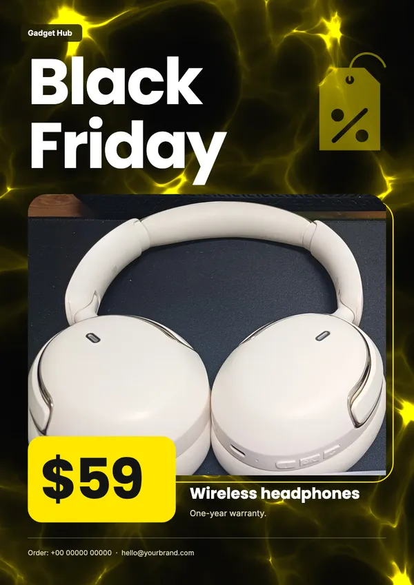 Page 3 of the Black Friday electronics & gadgets flyer template: flyer