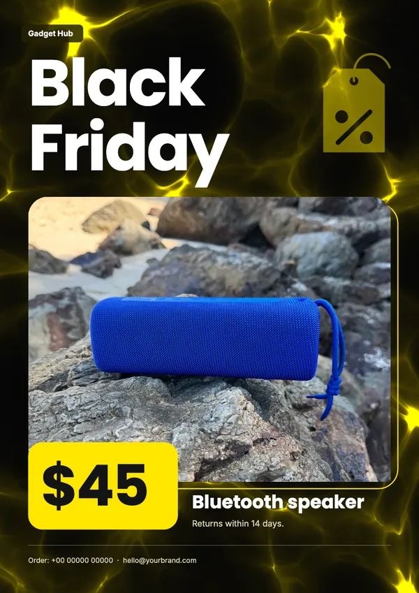 Page 5 of the Black Friday electronics & gadgets flyer template: flyer