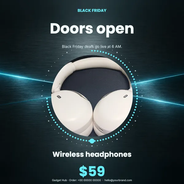 Page 1 of the Doors Open electronics & gadgets flyer template: flyer