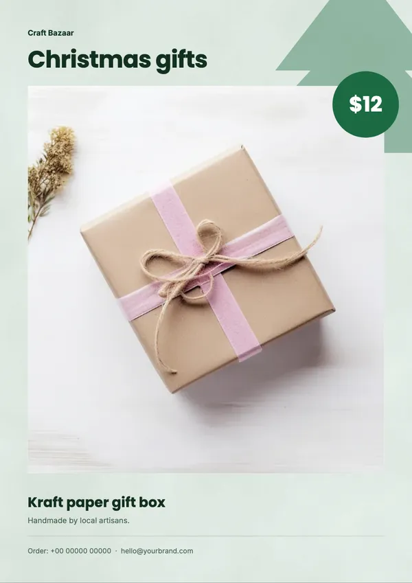 Page 4 of the Christmas Gifts handicrafts & gifts flyer template: flyer