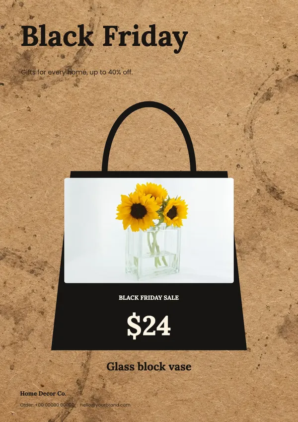 Page 1 of the Bag It home decor flyer template: flyer