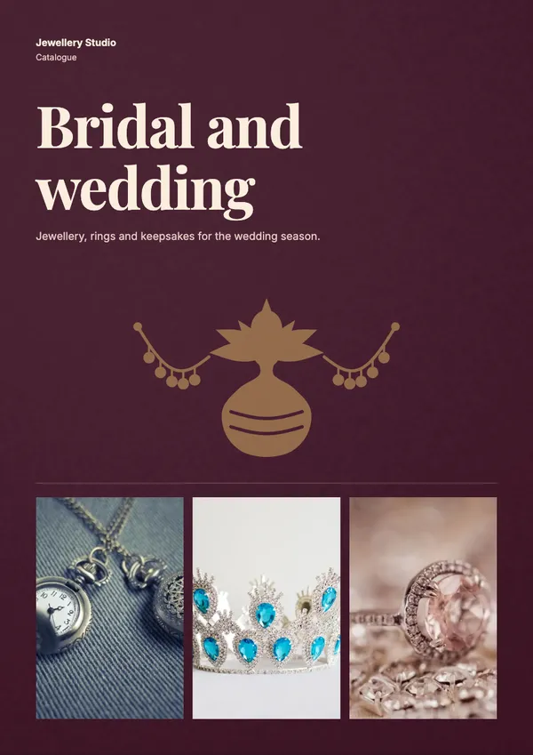 Page 1 of the Shaadi jewellery catalogue template: cover