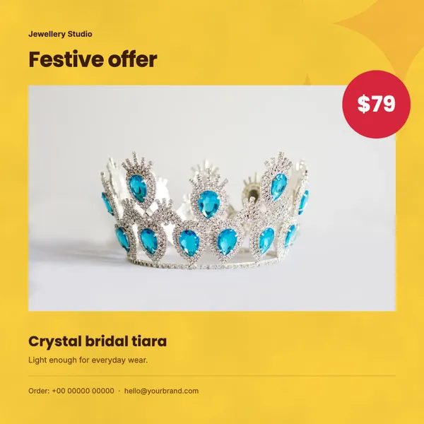 Page 8 of the Festive Glow jewellery flyer template: flyer