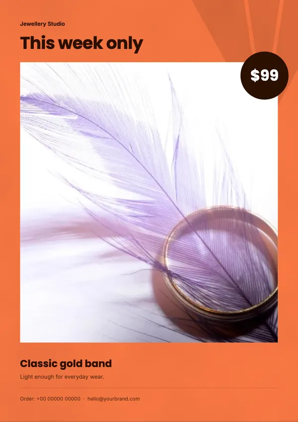 Page 5 of the Sunset Sale jewellery flyer template: flyer