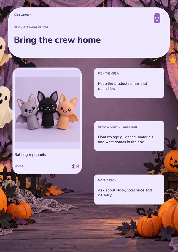 Page 11 of the Boo Crew toys & baby catalogue template: how to order