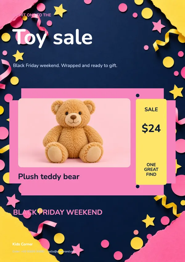 Page 2 of the Toy Box Ticket toys & baby flyer template: flyer