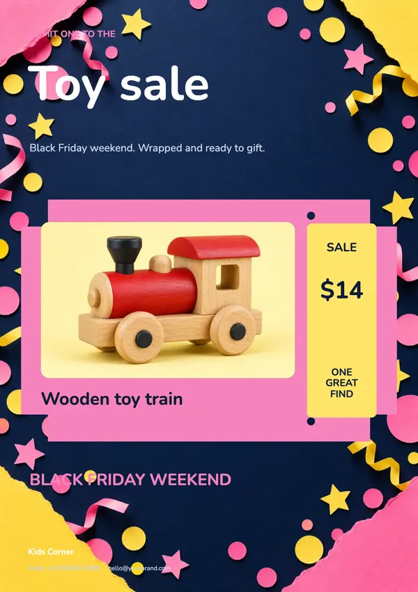 Page 3 of the Toy Box Ticket toys & baby flyer template: flyer