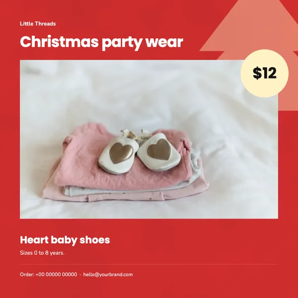 Page 2 of the Christmas Party kids’ wear flyer template: flyer