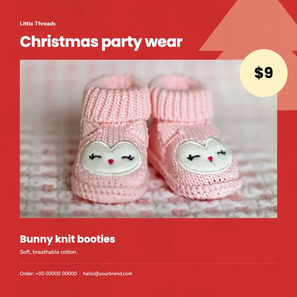 Page 3 of the Christmas Party kids’ wear flyer template: flyer