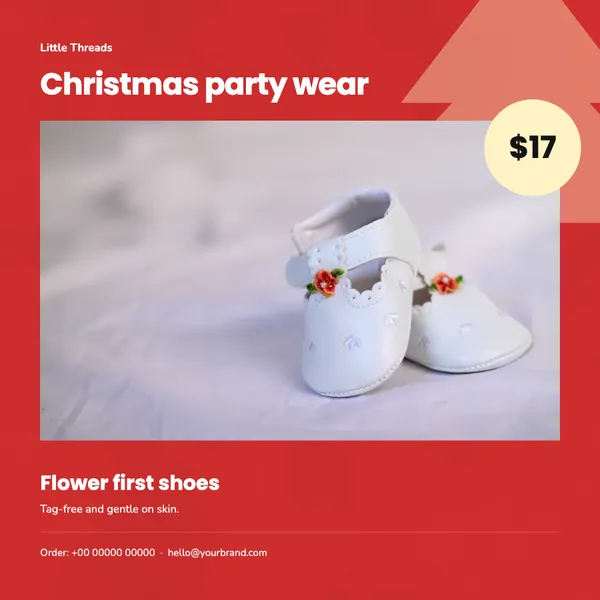 Page 5 of the Christmas Party kids’ wear flyer template: flyer