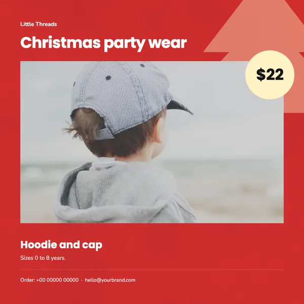 Page 6 of the Christmas Party kids’ wear flyer template: flyer