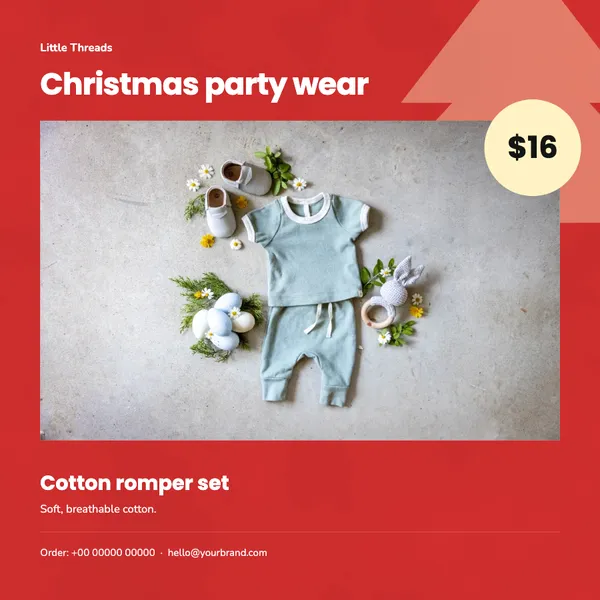 Page 7 of the Christmas Party kids’ wear flyer template: flyer