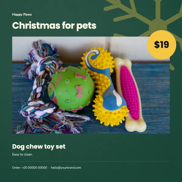 Page 6 of the Christmas Treats pet supplies flyer template: flyer