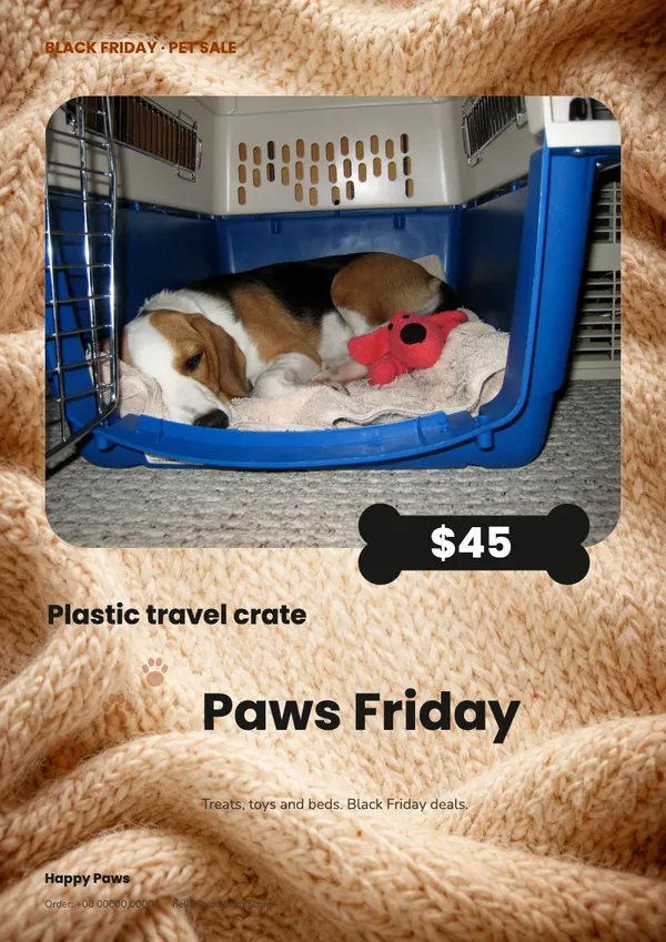 Page 6 of the Paws Friday pet supplies flyer template: flyer