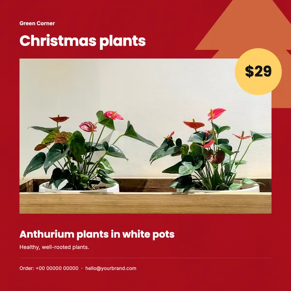 Page 1 of the Christmas Greens plants & garden flyer template: flyer